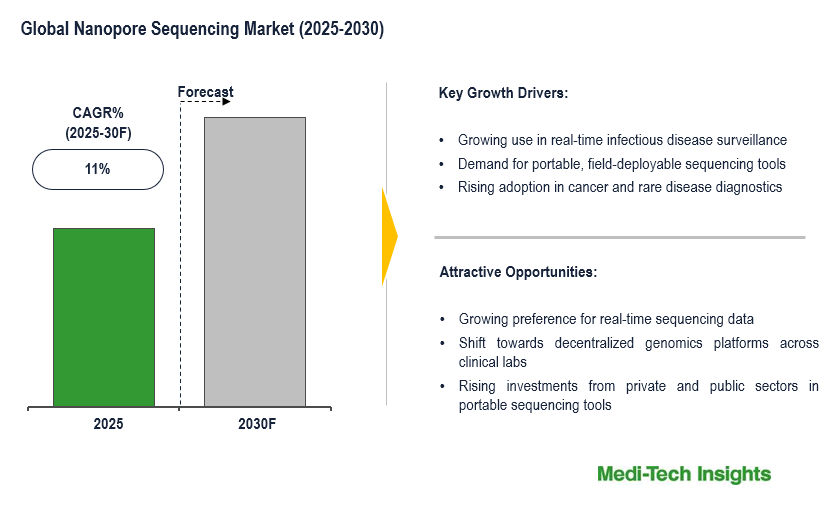 Global Nanopore Sequencing Market to Grow at 11% CAGR: Balancing Real-Time Benefits with Accuracy Challenges by 2030